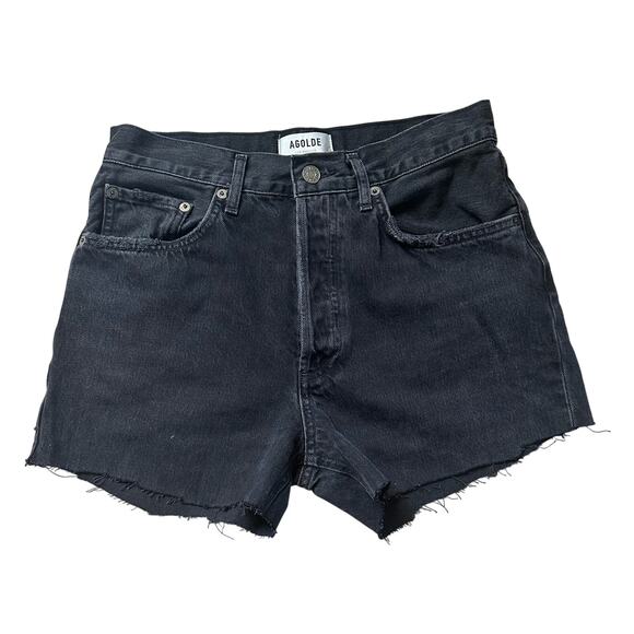 Agolde Black High Rise Denim Cut Off‎ Shorts Size 25 *** Read Description - Picture 1 of 12